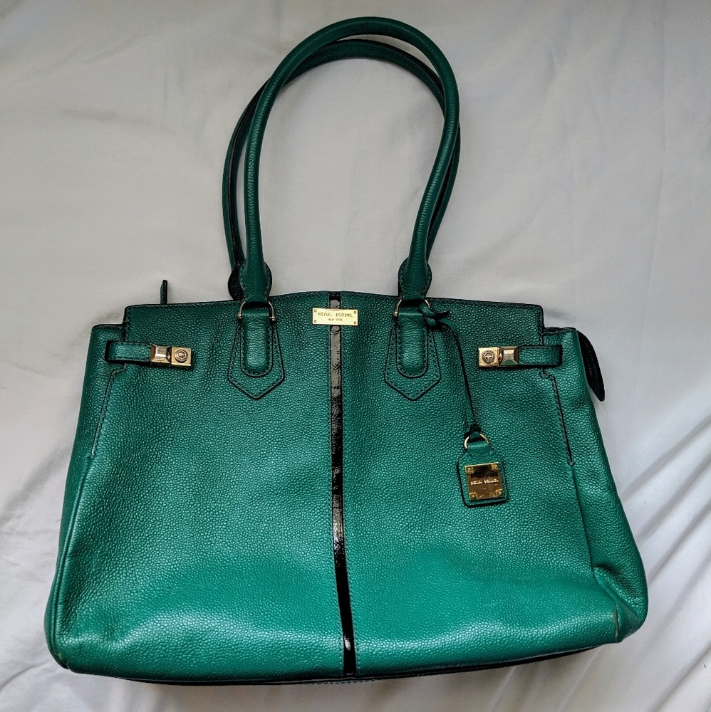 Henri Bendel Teal Green Carlyle Tote